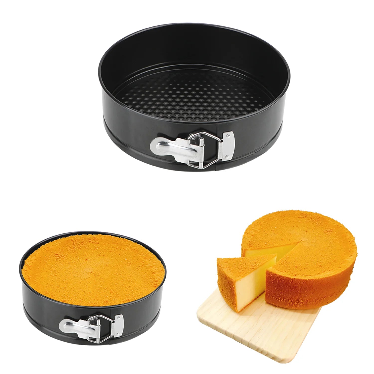 New Cake Pan Set 3 Shapes 24/26/28 cm Non-stick Removable Bottom Round Cake Baking Shape Kitchen Accessories