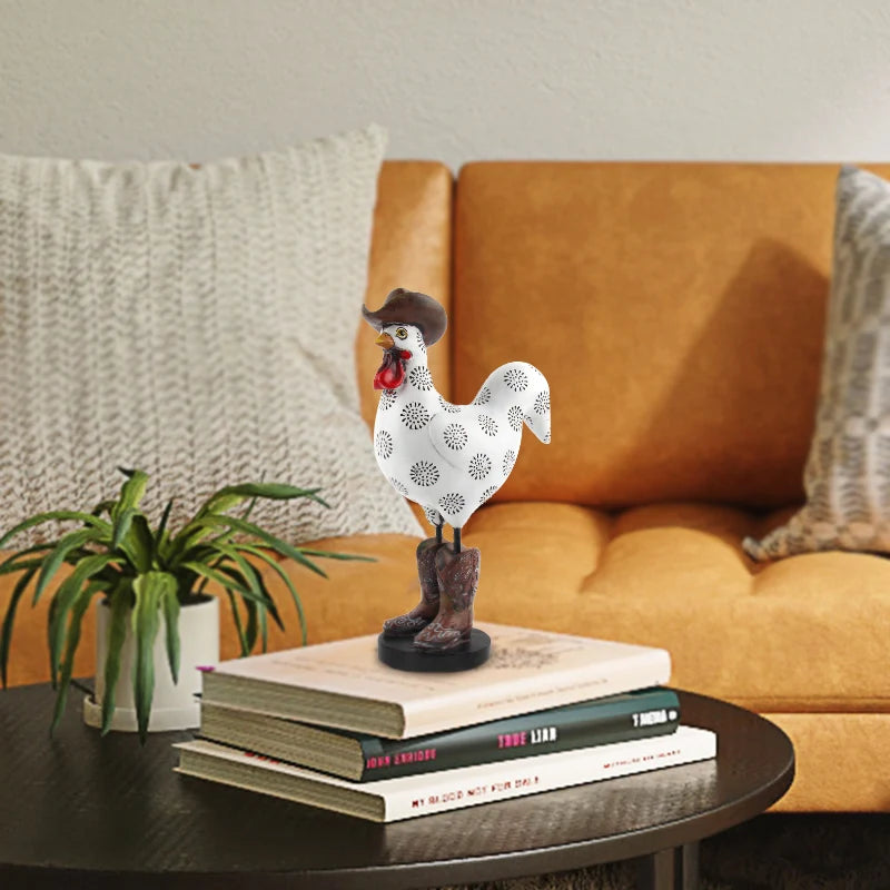 LIFFY Resin Rooster Home Decoration Ornaments Statue Sculpture Animal Miniature Model of Living Room Bedroom Office