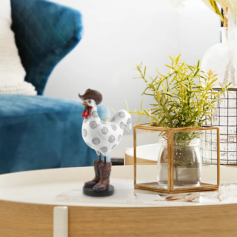LIFFY Resin Rooster Home Decoration Ornaments Statue Sculpture Animal Miniature Model of Living Room Bedroom Office