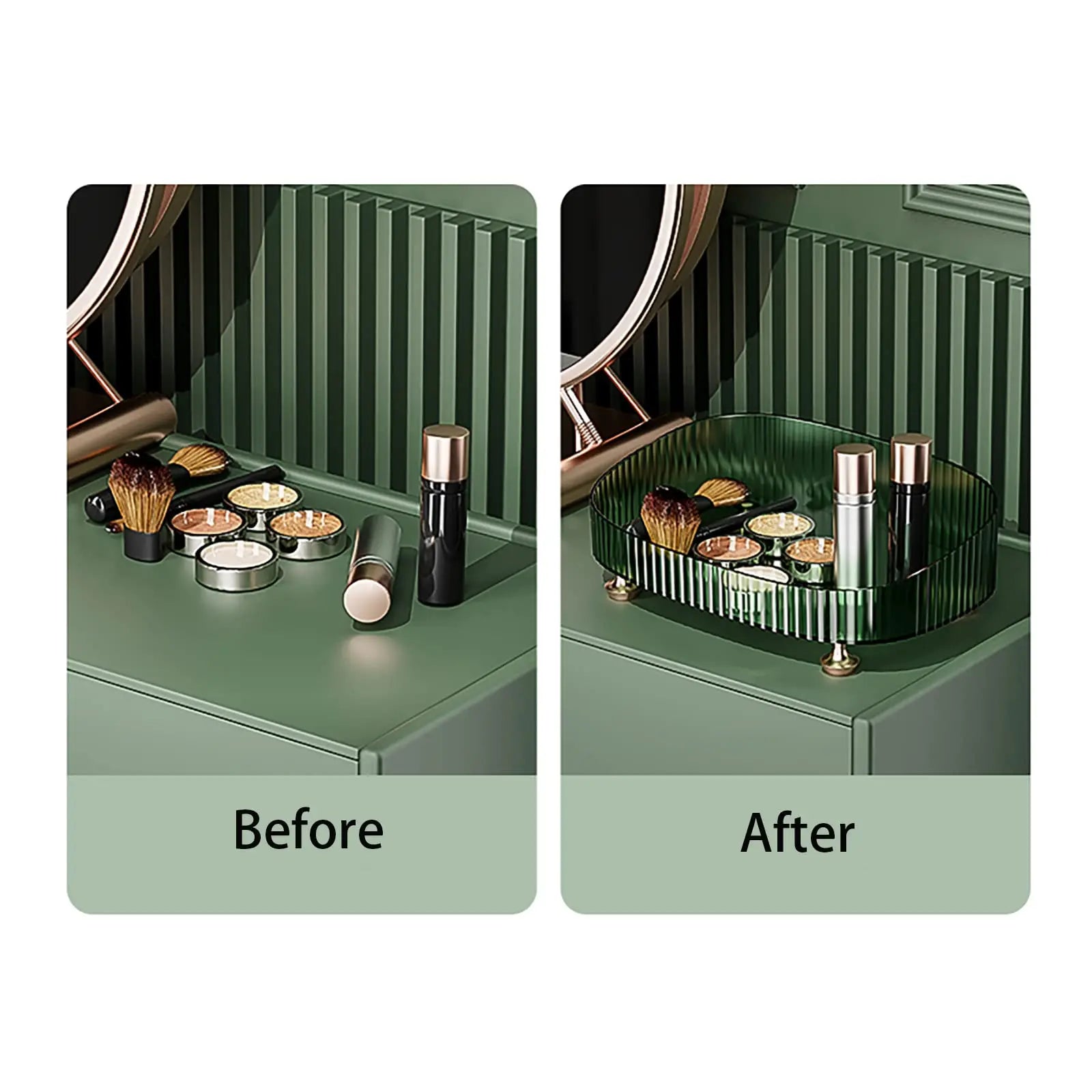 Makeup Perfume Organizer Desktop Storage Box Bathroom Dresser Vanity Tray for D Candle,Lotion Bottle,Cosmetics,Jewelry