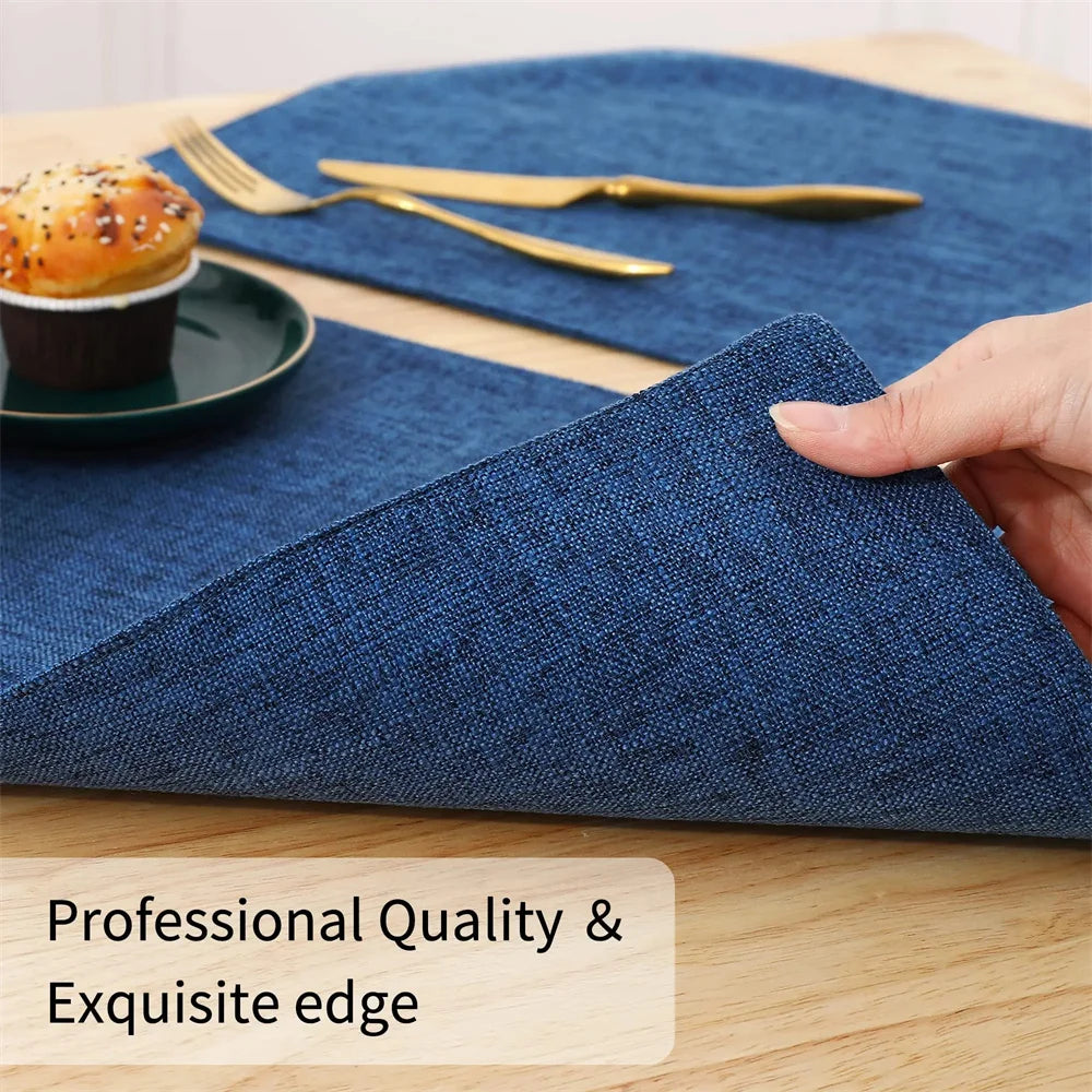 Olanly Cotton Linen Table Mat Non-Slip Dining Table Mat For Kitchen Nordic Table Rug Home Decor Tableware Pad Washable Placemats