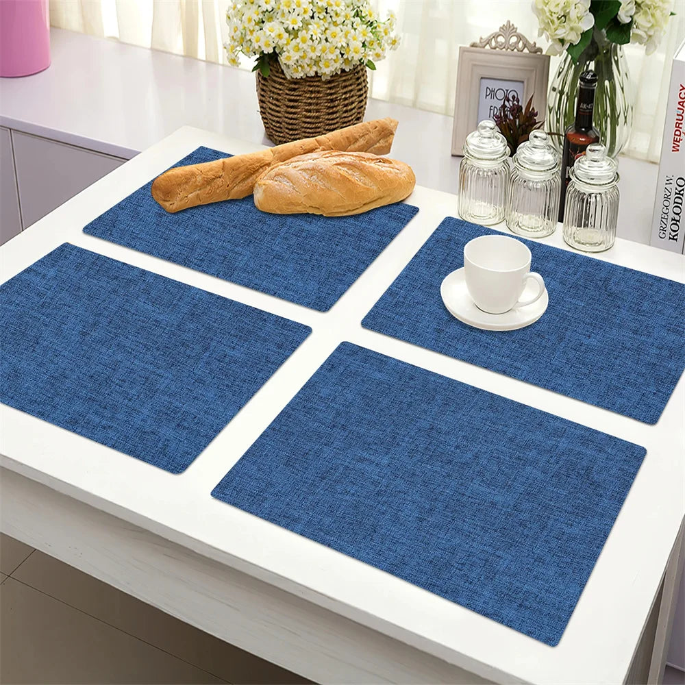 Olanly Cotton Linen Table Mat Non-Slip Dining Table Mat For Kitchen Nordic Table Rug Home Decor Tableware Pad Washable Placemats