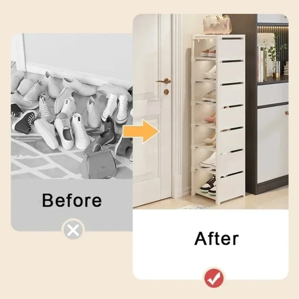 Multiple Layers Shoe Organizer Shoe Rack Organizer Space Saving Rack For Wall Corner Stackable Shelf Adjustable Saving Cabinet