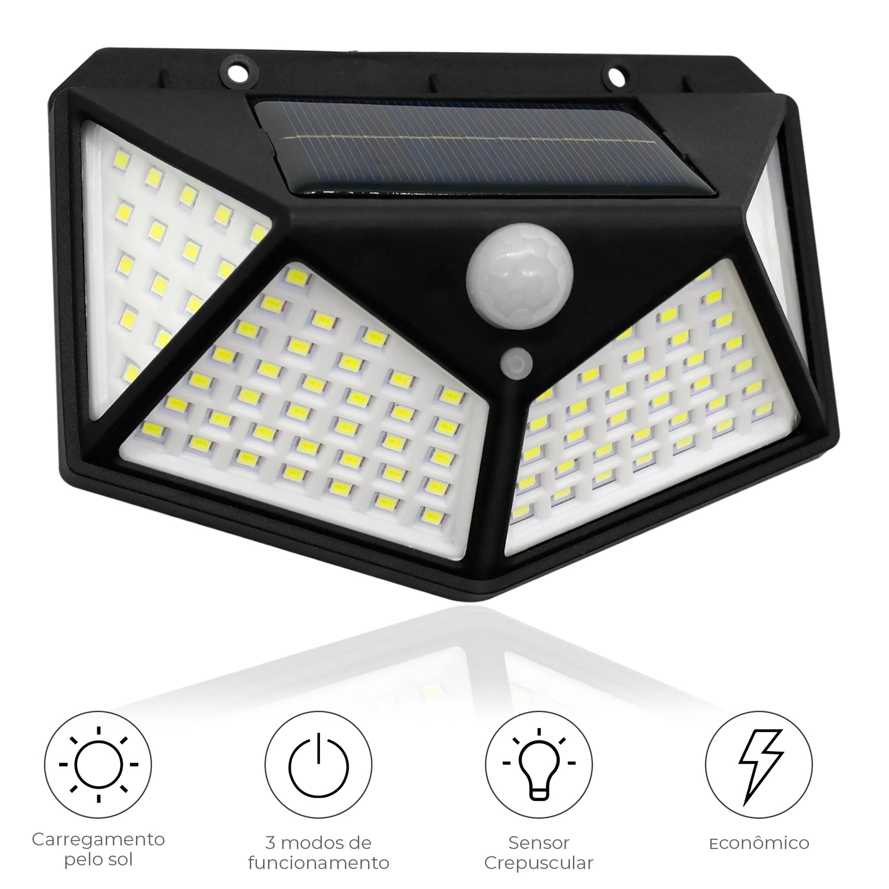 Kit com 5 Luminárias Solares de Parede