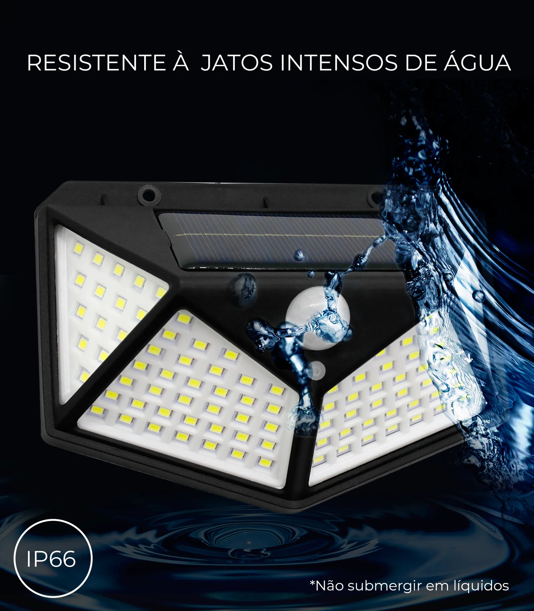 Kit com 5 Luminárias Solares de Parede