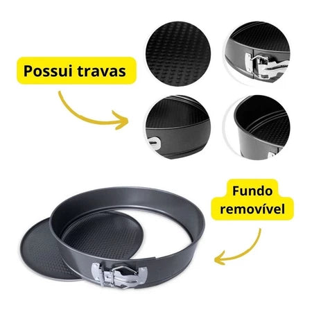 Kit com 3 Formas de Fundo Removível
