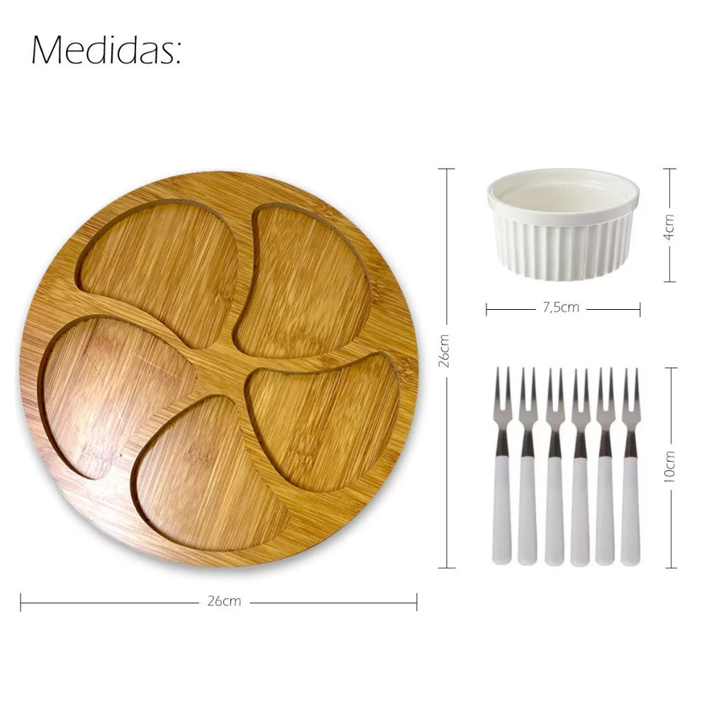 Petisqueira para Frios com Garfos para Petiscos