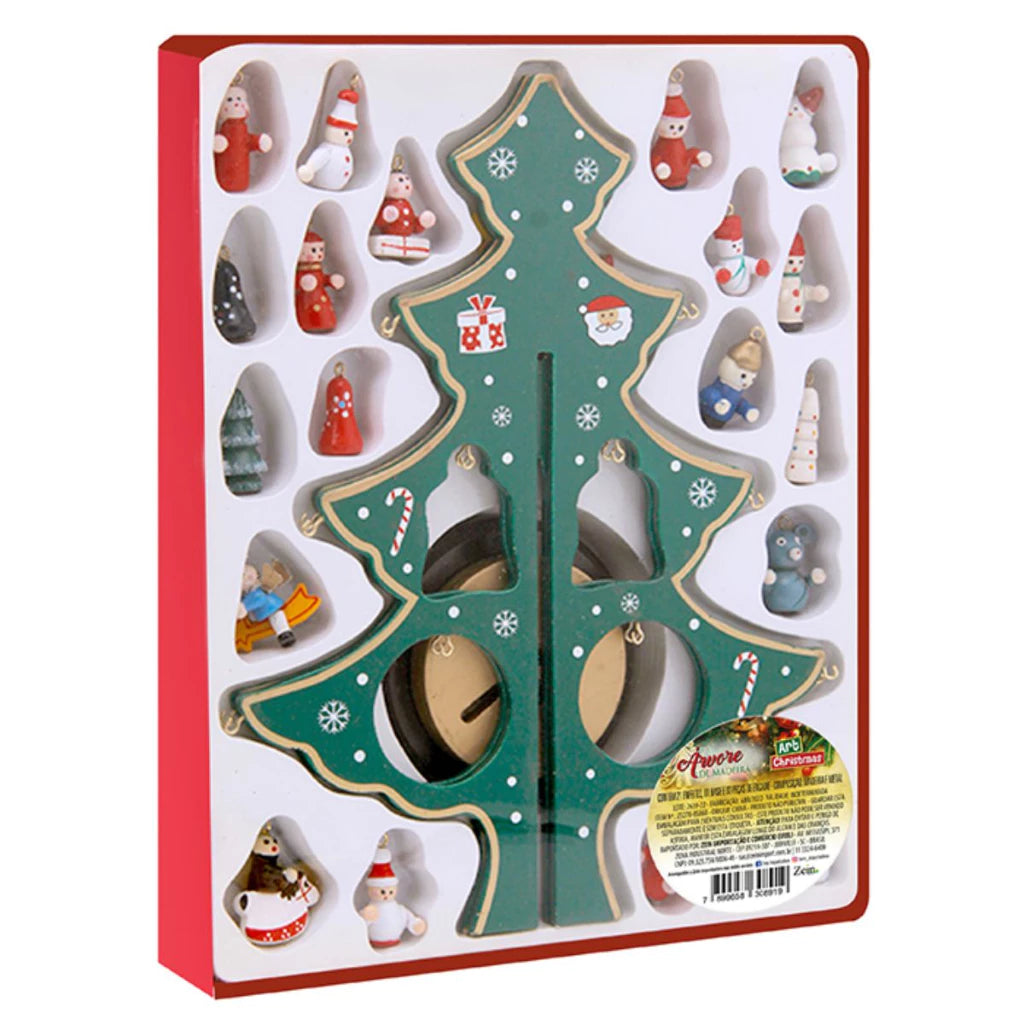 Mini Árvore de Natal Decorativa em Madeira