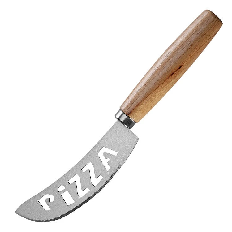 Kit de Cortadores de Pizza em Inox e Madeira
