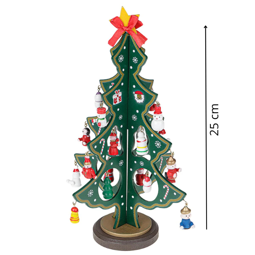 Mini Árvore de Natal Decorativa em Madeira