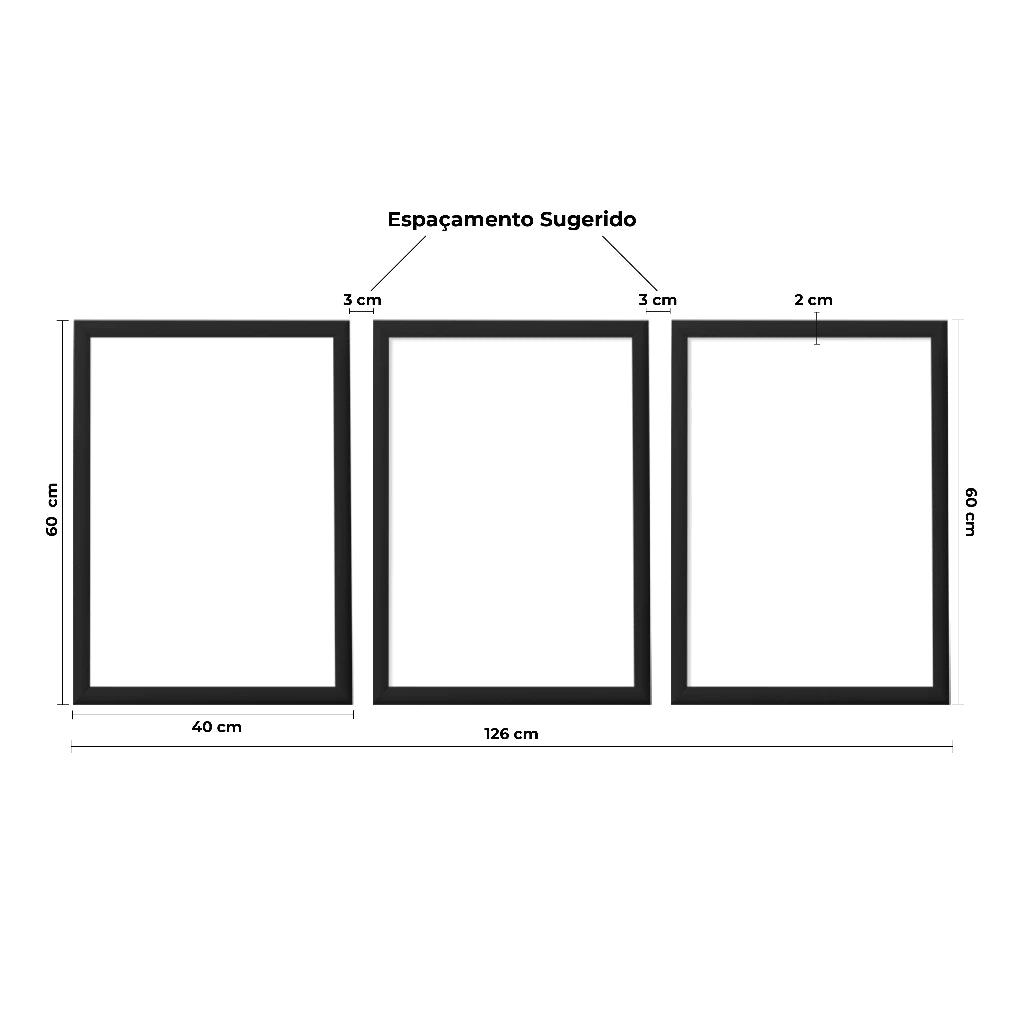 Conjunto de Quadros Decorativos Folhagem