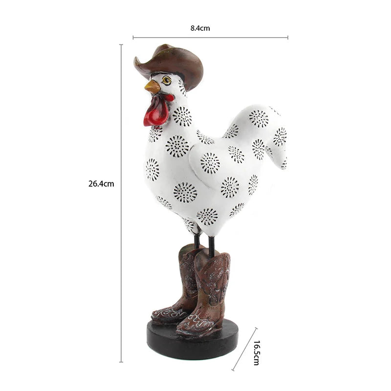 LIFFY Resin Rooster Home Decoration Ornaments Statue Sculpture Animal Miniature Model of Living Room Bedroom Office