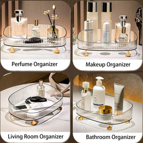 Makeup Perfume Organizer Desktop Storage Box Bathroom Dresser Vanity Tray for D Candle,Lotion Bottle,Cosmetics,Jewelry