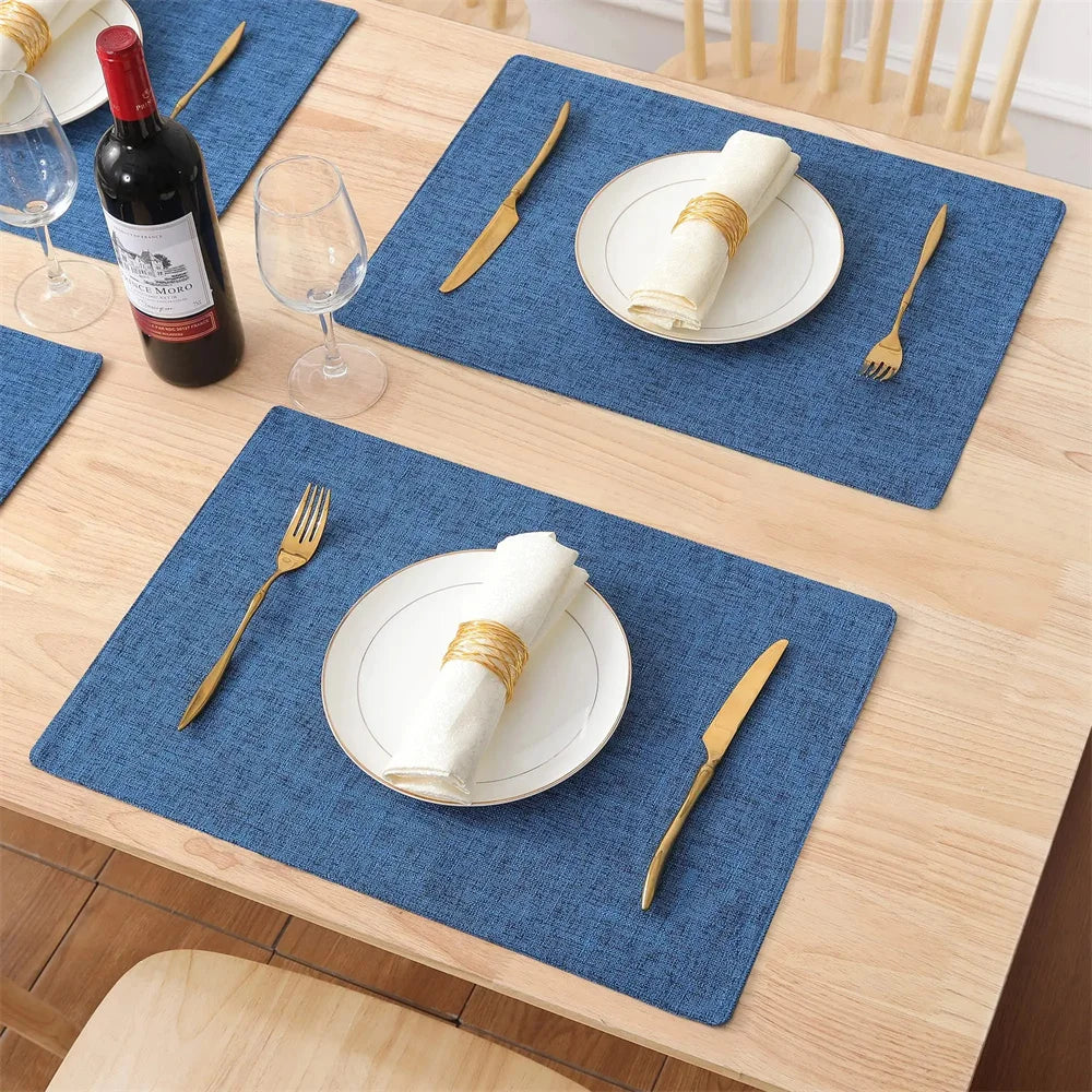 Olanly Cotton Linen Table Mat Non-Slip Dining Table Mat For Kitchen Nordic Table Rug Home Decor Tableware Pad Washable Placemats