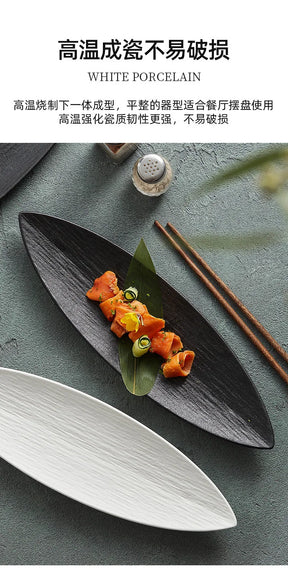 Light Luxury Japanese Restaurant Supplies, Ceramic Sushi Plates, Leaf Shaped Ceramic Dessert Plates, Home Kitchen Accessories