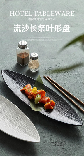 Light Luxury Japanese Restaurant Supplies, Ceramic Sushi Plates, Leaf Shaped Ceramic Dessert Plates, Home Kitchen Accessories