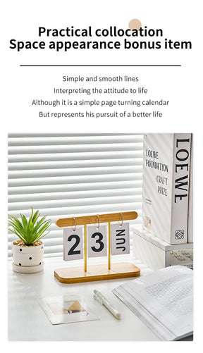 Minimalist Style Living Room Office Decoration Wooden Calendar Ornament Modern Desk Accessories Simple Home Decor Crafts Gift