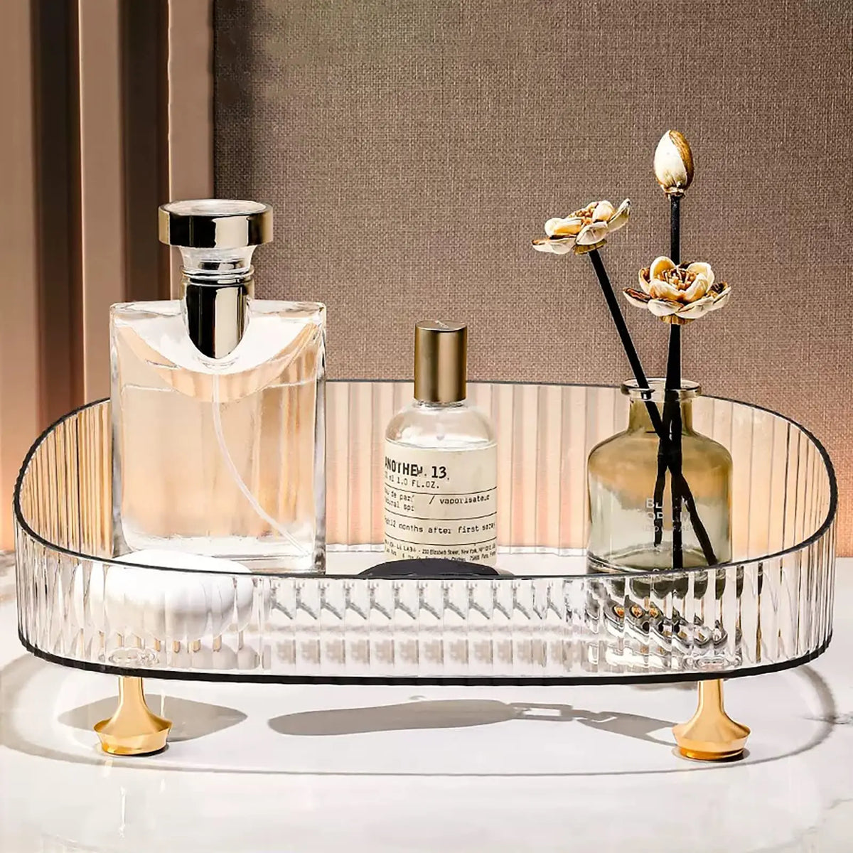 Makeup Perfume Organizer Desktop Storage Box Bathroom Dresser Vanity Tray for D Candle,Lotion Bottle,Cosmetics,Jewelry