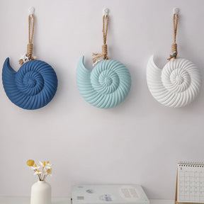 Mediterranean Style Wall Decoration Creativity Wooden Hippocampal Conch Wall Decor Pendant High-quality Background Ornaments