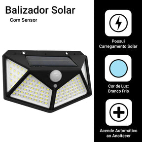 Kit com 5 Luminárias Solares de Parede