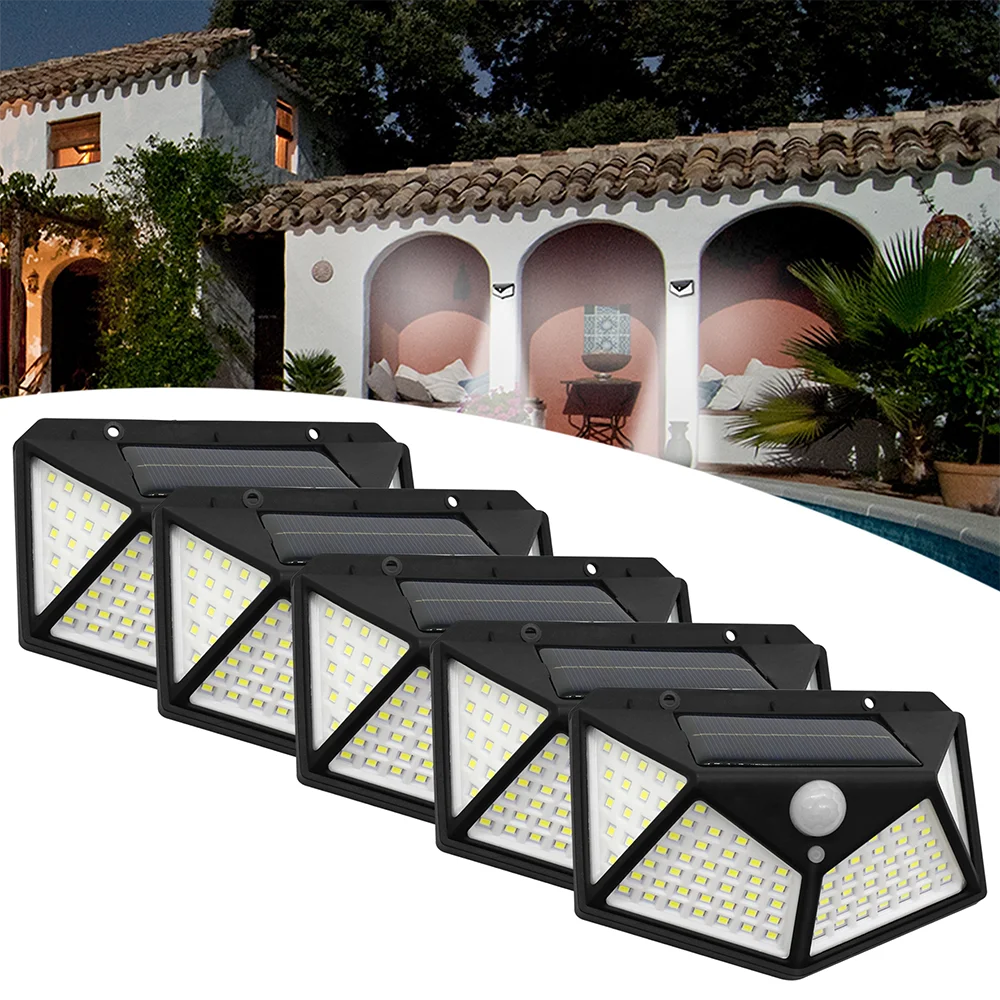 Kit com 5 Luminárias Solares de Parede