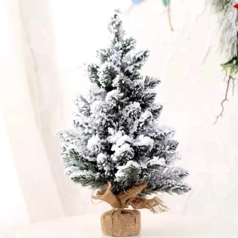 Mini Árvore de Natal Flocada Neve