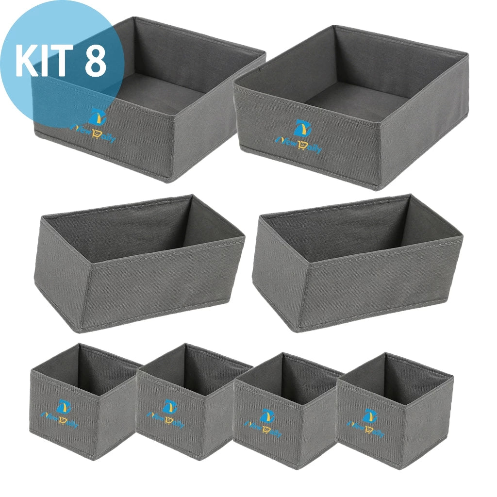 Kit com 8 Caixas Organizadoras Multiuso
