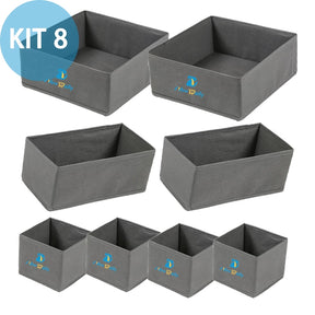 Kit com 8 Caixas Organizadoras Multiuso