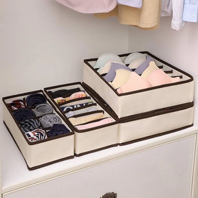 Kit com 4 Caixas para Organização de Roupas Íntimas