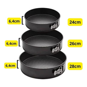 Kit com 3 Formas de Fundo Removível