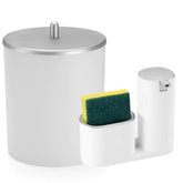 Kit Lixeira de Cozinha 5L e Dispenser Porta Detergente